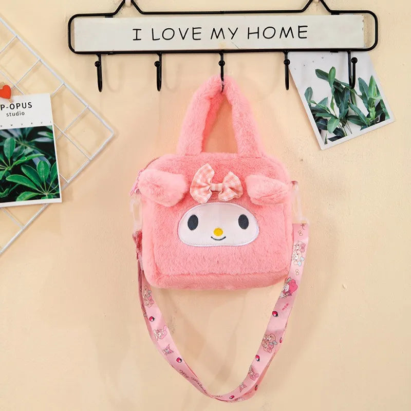 Hello Kitty Sanrio Kawaii Plüsch-Tasche – Tragbare Umhängetasche, Kosmetiktasche & Geschenk für Mädchen & Damen
