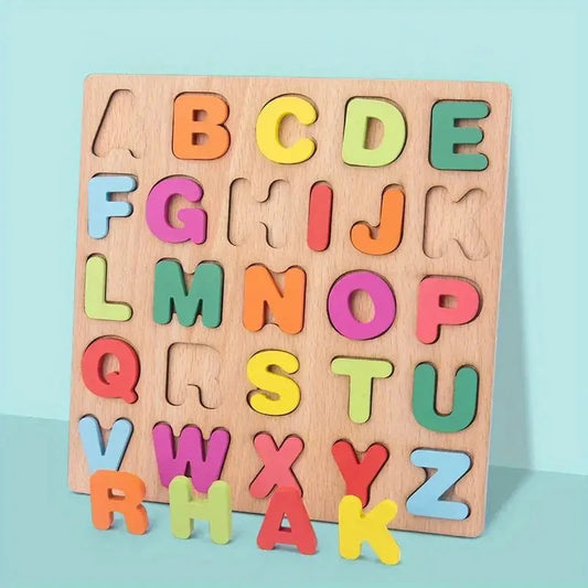 Montessori Holz-Puzzle â Lernspielzeug mit Alphabet und Zahlen