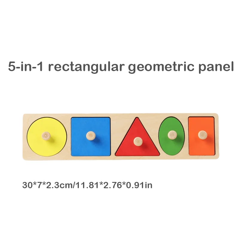 Montessori Holz-Puzzle – Geometrisches Formen- und Farbabstimmungsspiel für Kleinkinder