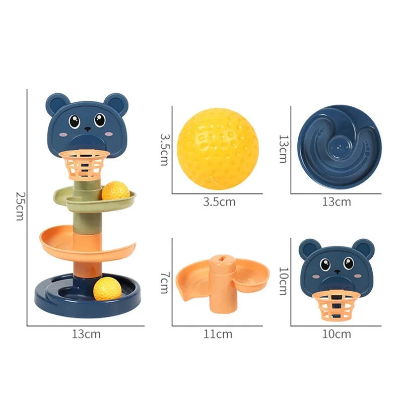 Montessori Regenbogen-Spinturm – Pädagogisches Steck- und Drehspiel für Kinder