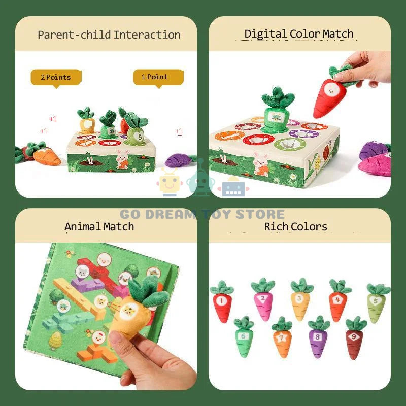 Baby Montessori Karotten Steckspiel – Feinmotorik & Farberkennung für die Kleinsten (0–3 Jahre)