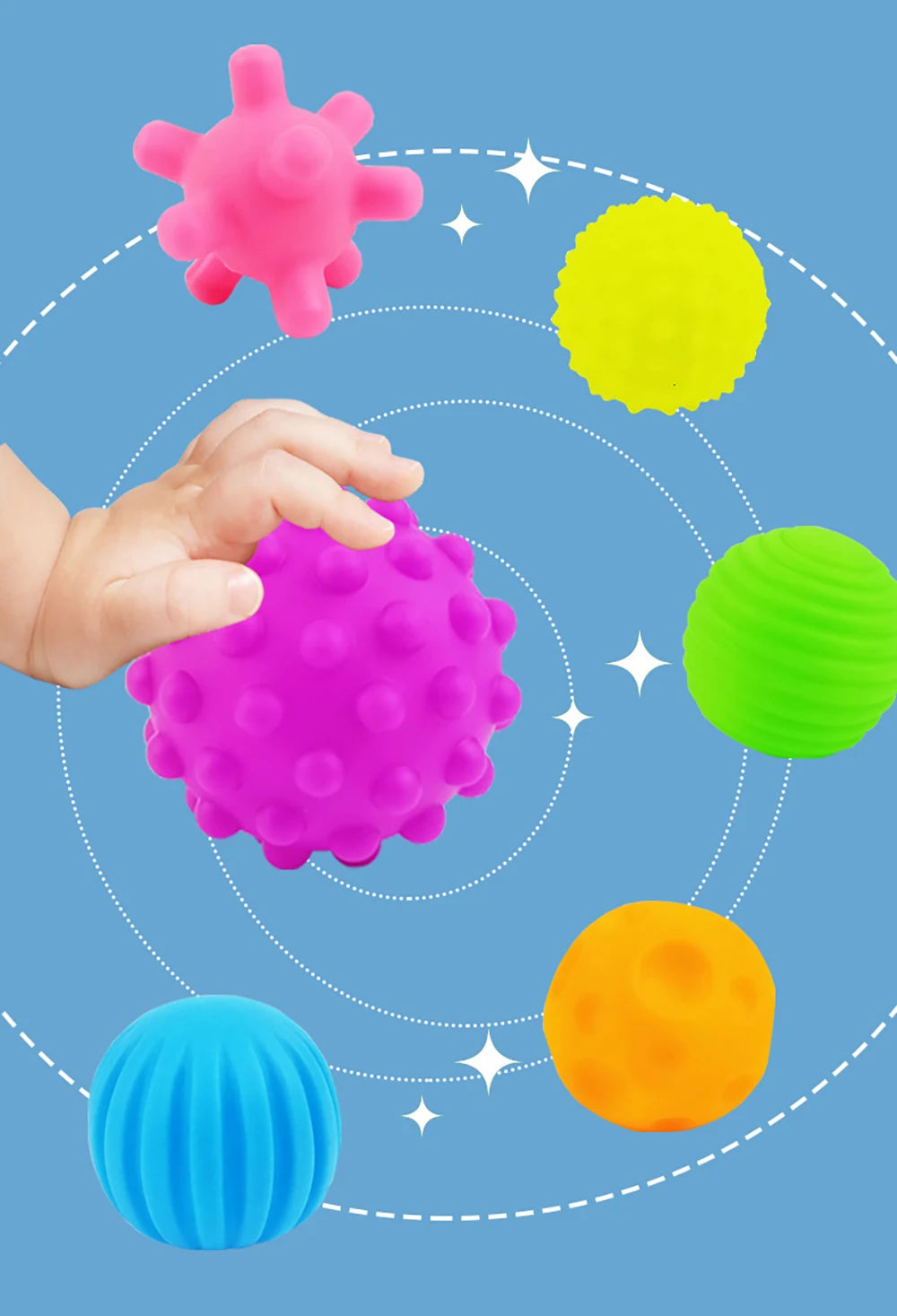 6 Stück strukturierte Multi-Ball-Set entwickeln taktile Sinne Spielzeug Baby Touch Hand Ball Spielzeug Training Ball Massage weiche Bälle Kinder Geschenke