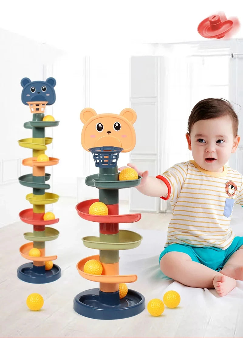 Montessori Regenbogen-Spinturm – Pädagogisches Steck- und Drehspiel für Kinder