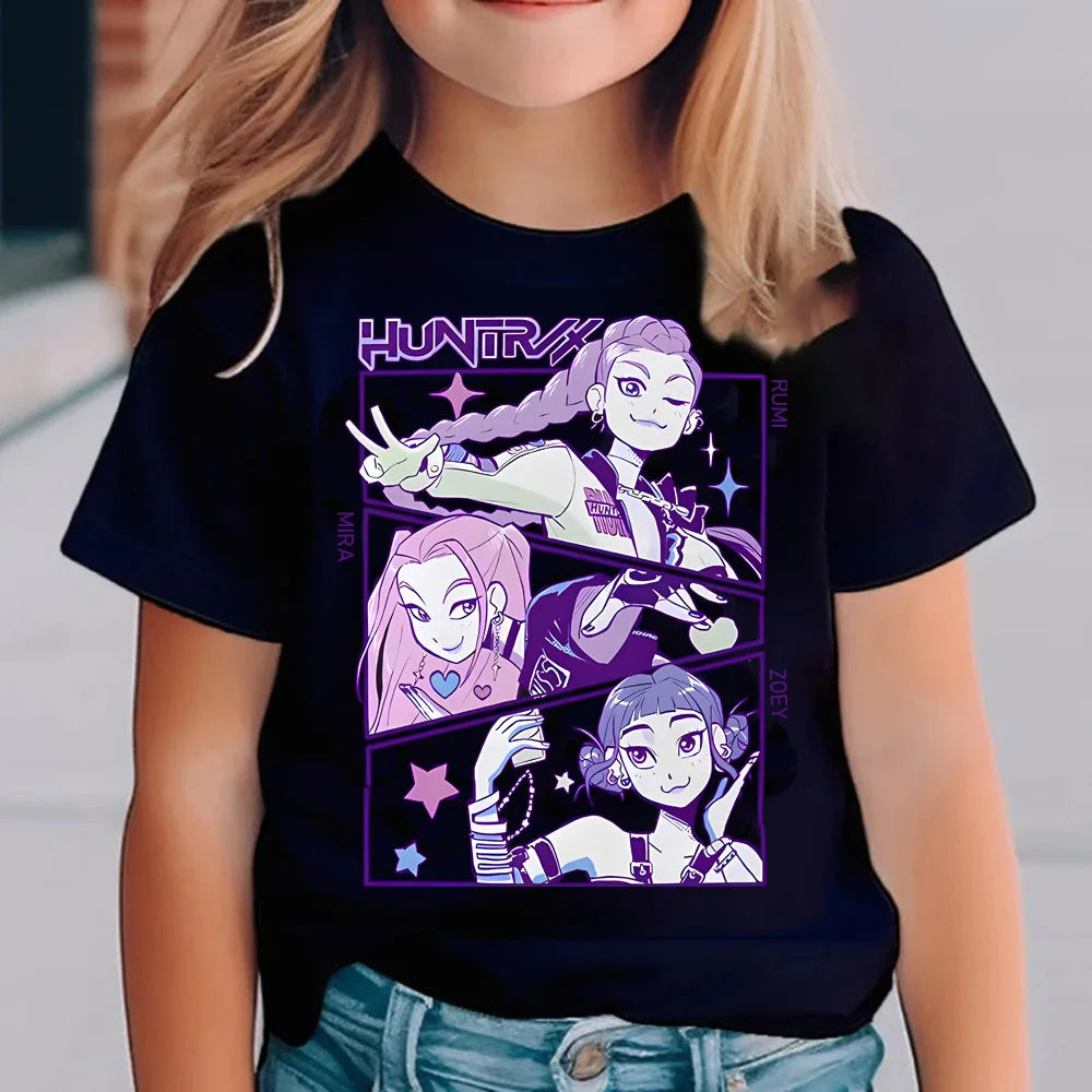 Kinder T-Shirt „Kpop Demon Hunters“ – Cooles T-Shirt mit verschiedenen Kpop Motiven