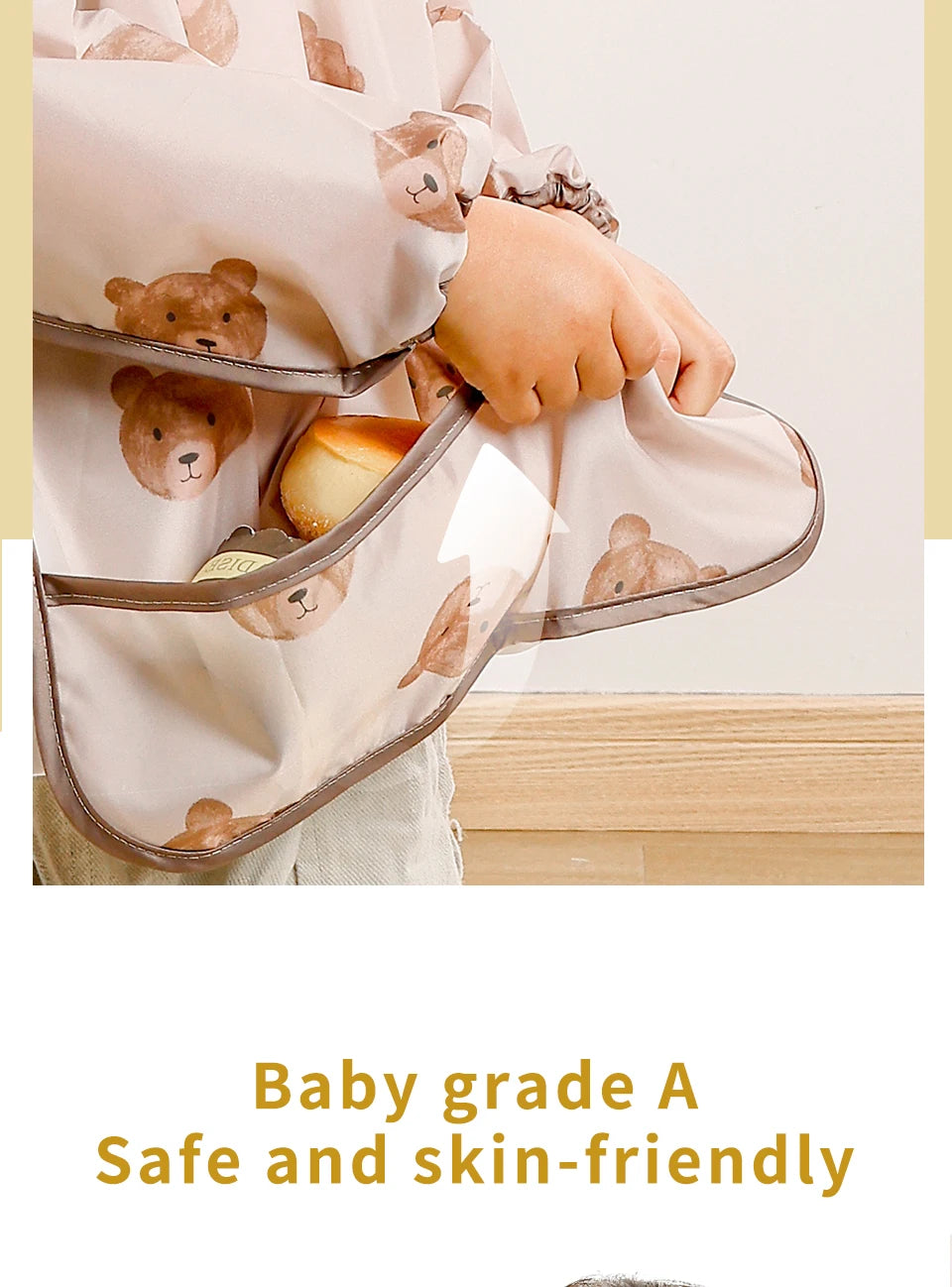 Elinfant Baby / Kleinkind Langarm-Lätzchen – Das praktische All-in-One Wasserdichte Lätzchen für Babys!