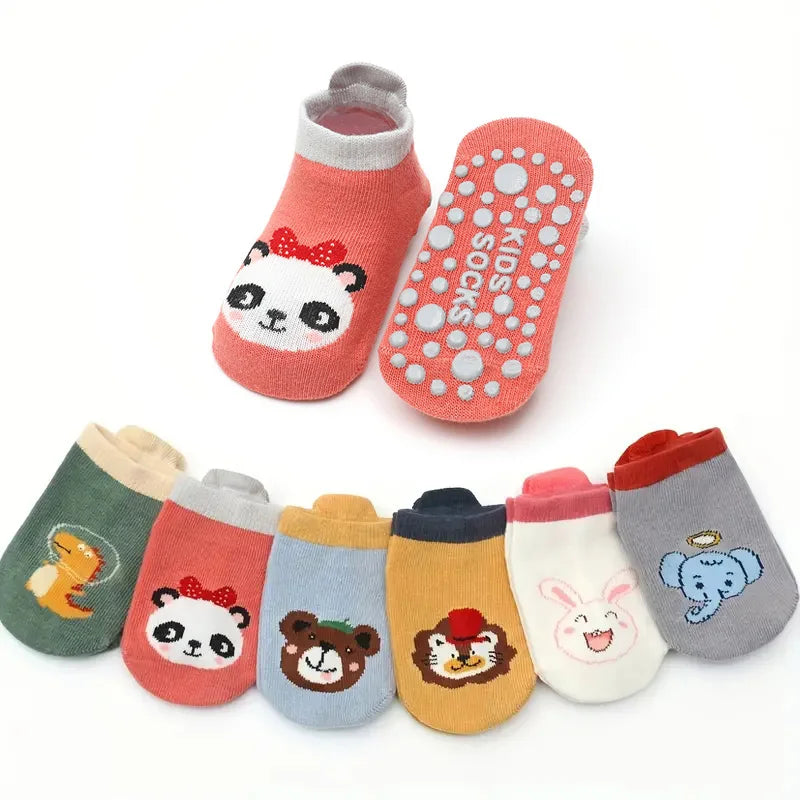Niedliche Baumwollsocken für Kinder – 6 Paar mit süßem Tier-Design für kleine Füße!