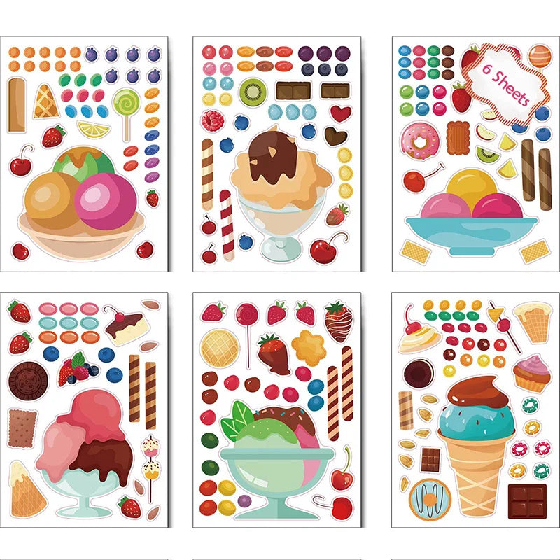 6-Blatt Bauernhof-Tieraufkleber – Kreatives DIY-Spielzeug für kleine Tierfreunde!
