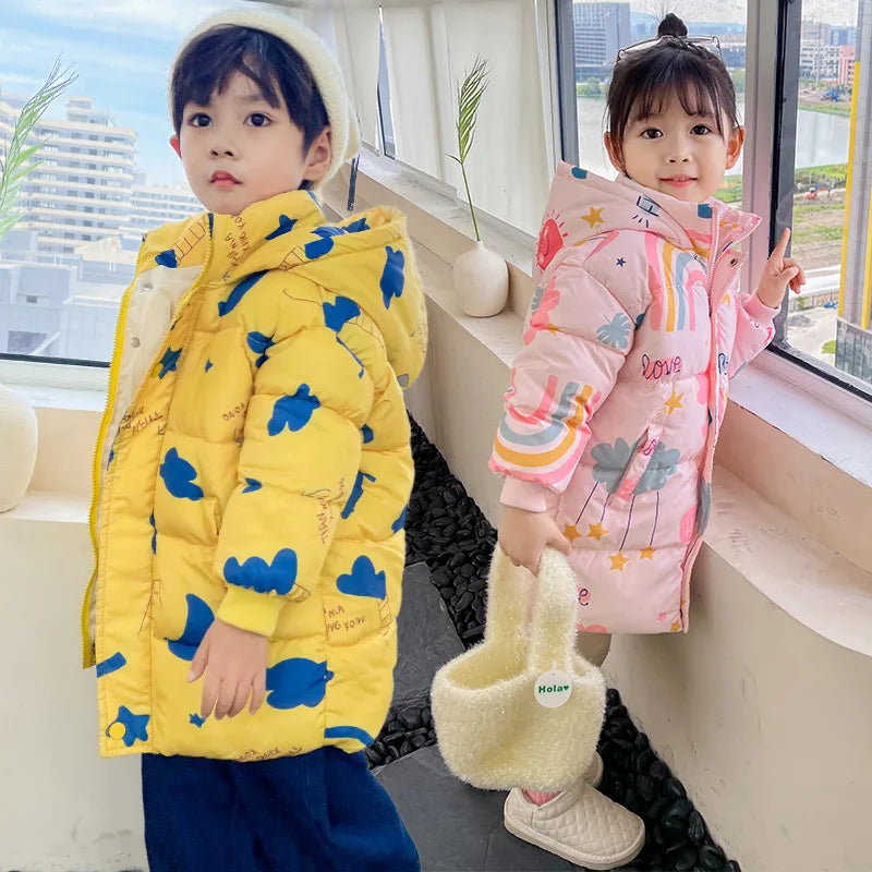 Kinder Daunenjacke – Warmer Wintermantel mit Kapuze für Jungen & Mädchen