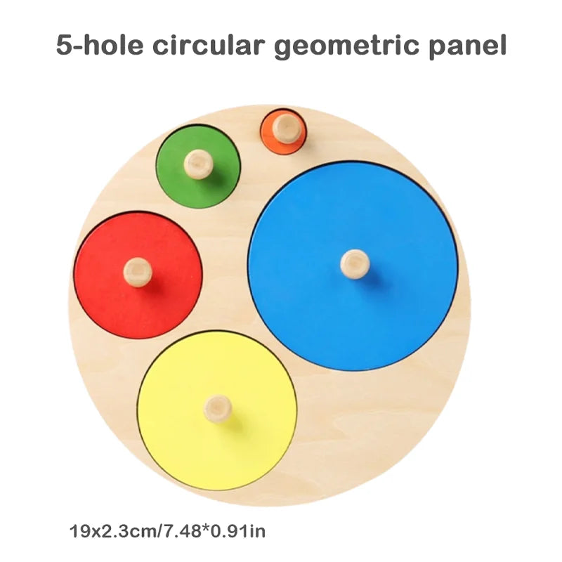 Montessori Holz-Puzzle – Geometrisches Formen- und Farbabstimmungsspiel für Kleinkinder
