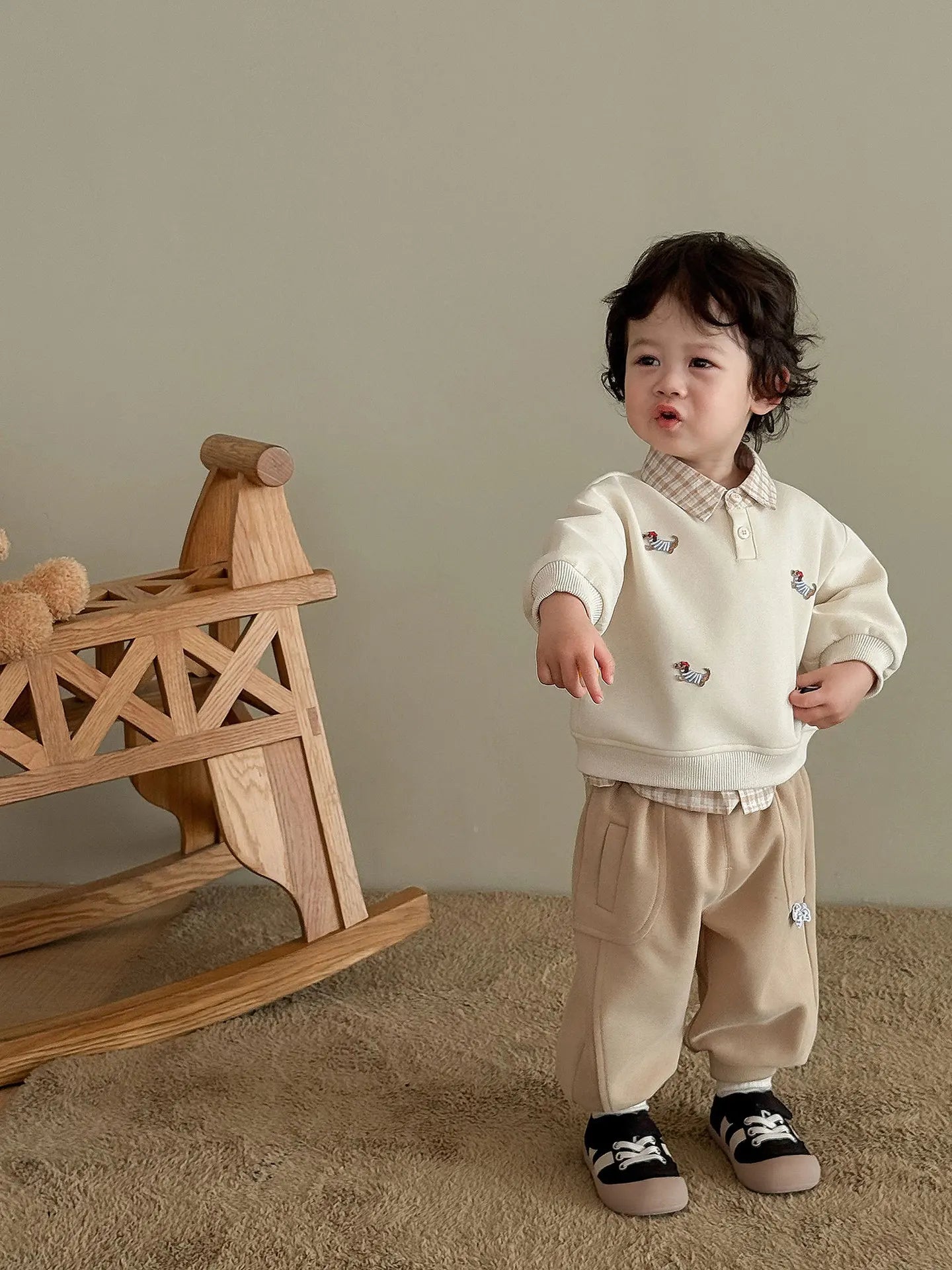 Two-Piece-Pullover für Jungen – Cartoon-Hoodie für den Herbst