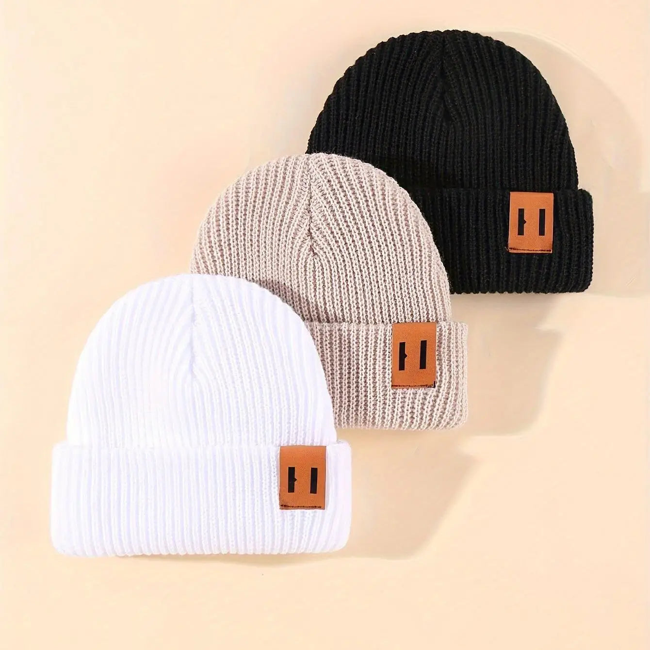 3er Set Gestrickte Wintermützen – Kuschelige Accessoires für Neugeborene & Kleinkinder im praktischen Sets von 1, 2 oder 3 Stück