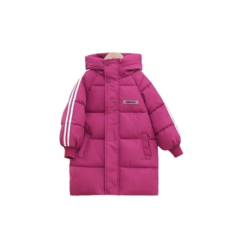 Kate's Dream Warme Baumwolljacke für Kinder – Gefütterter Wintermantel mit Kapuzeaumwolle Gefütterte Mäntel Kinder Lange Unten Herbst Winter Teen Baumwolle Kleidung Oberbekleidung Große Kinder Verdicken warme Jacke