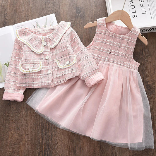 Bear Leader Prinzessinnen-Outfit – 2-teiliges Set aus Kleid und Mantel für den Winter
