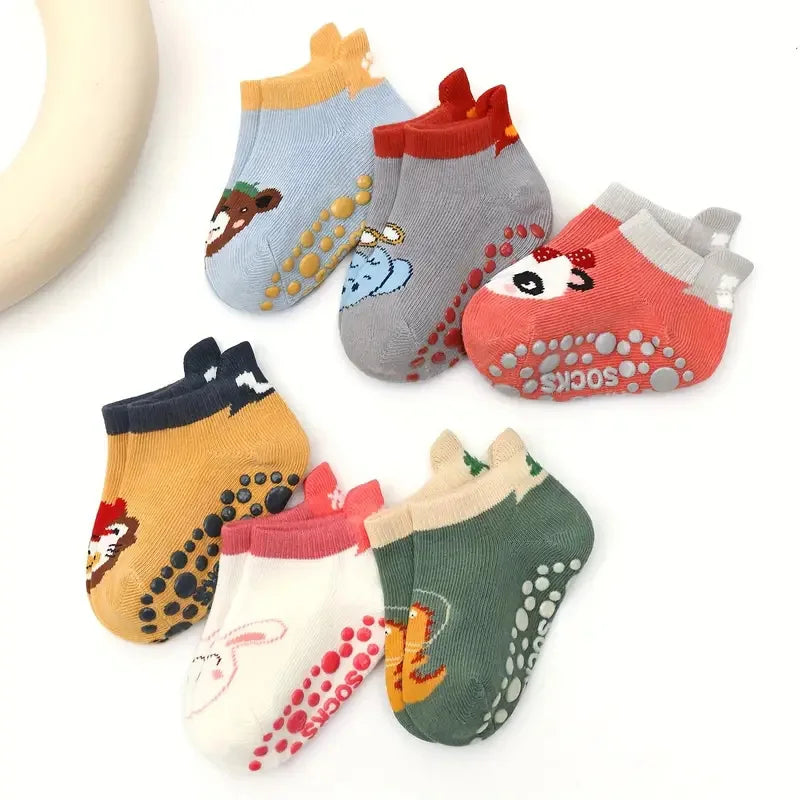 Niedliche Baumwollsocken für Kinder – 6 Paar mit süßem Tier-Design für kleine Füße!