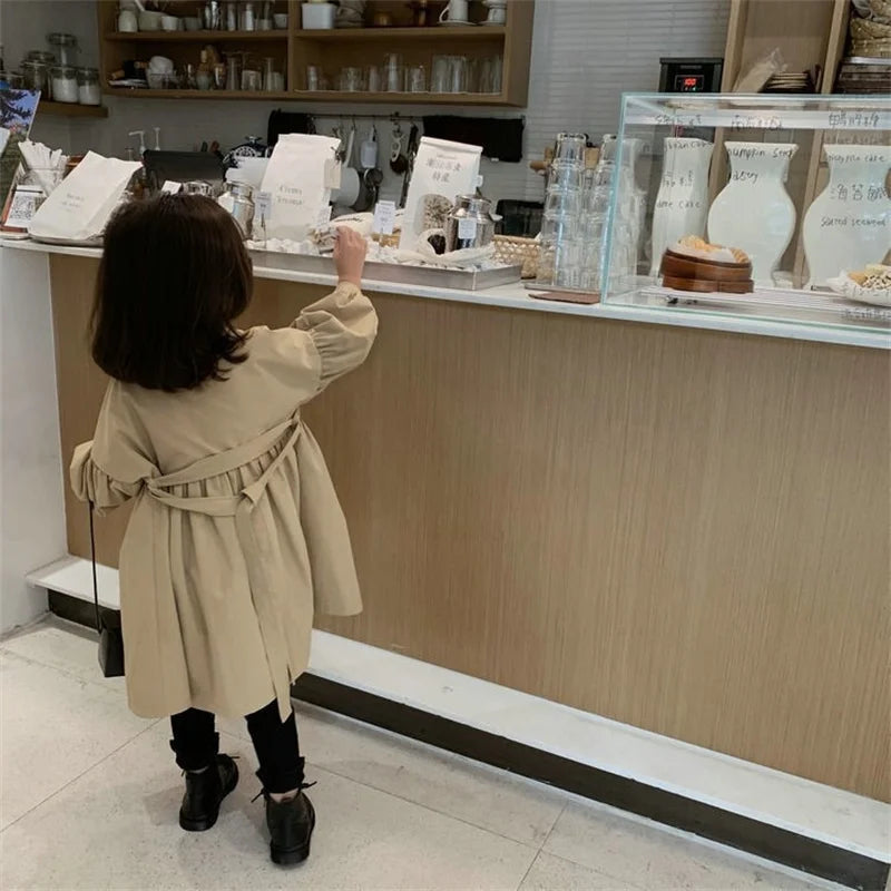 Kinder-Trenchcoat – Eleganter Mantel für Mädchen im koreanischen Stil