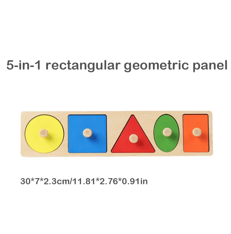 Montessori Holz-Puzzle – Geometrisches Formen- und Farbabstimmungsspiel für Kleinkinder