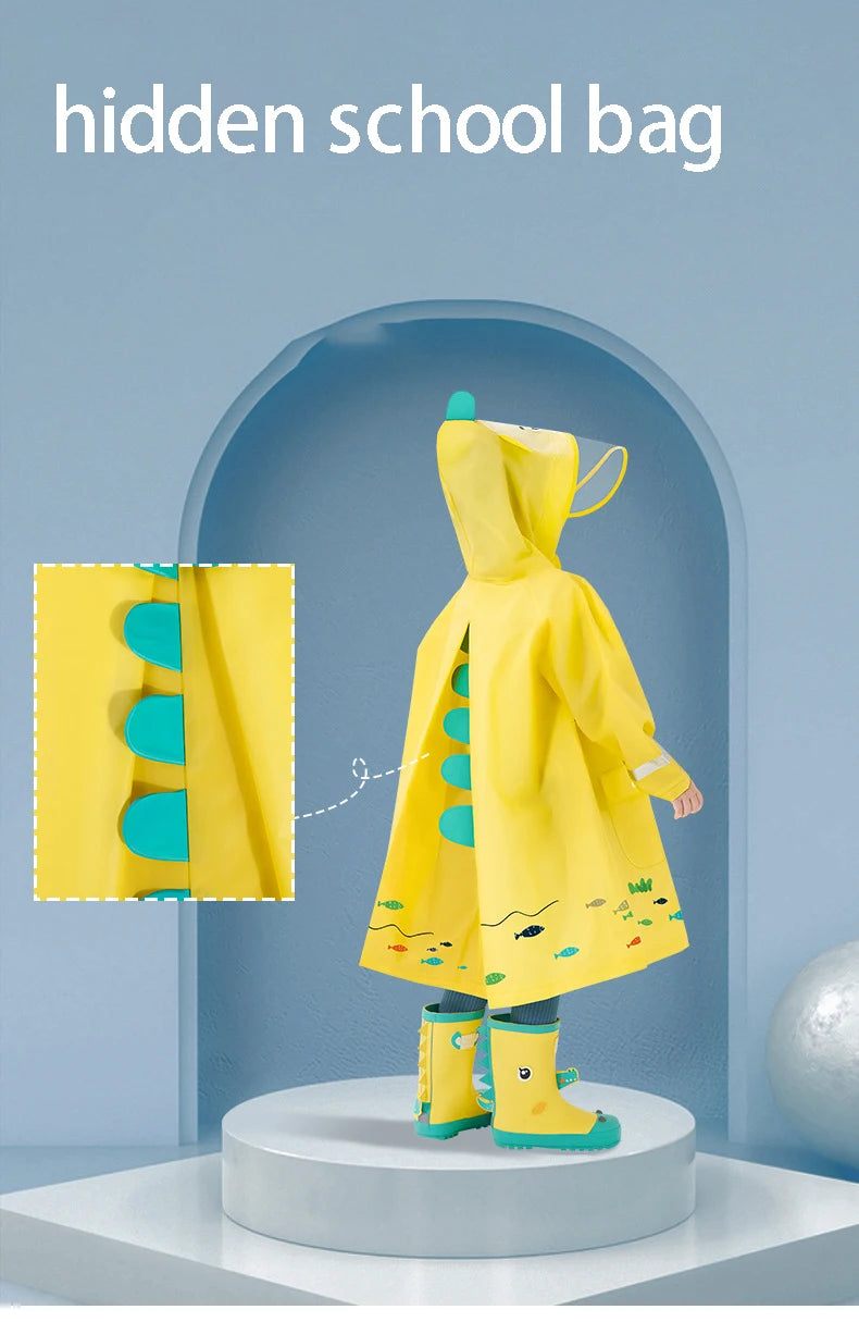 Niedlicher Polyester-Kinder-Regenmantel, wasserdichter Regenmantel für den Außenbereich, für Kinder, undurchlässiger Poncho, Regenjacke für Jungen und Mädchen