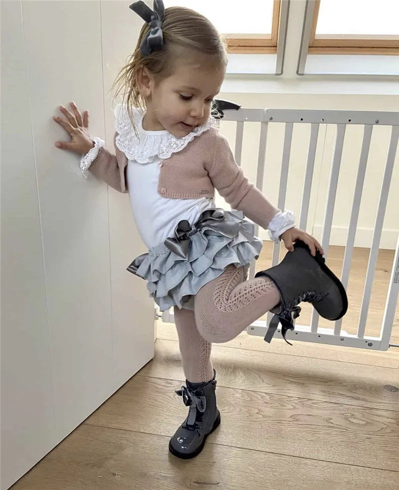 Atmungsaktive Baumwoll-Strumpfhosen für Mädchen – Festes, bequemes Design, niedliche Motive, ideal für 0-5 Jahre, perfekt für Alltag und Freizeit