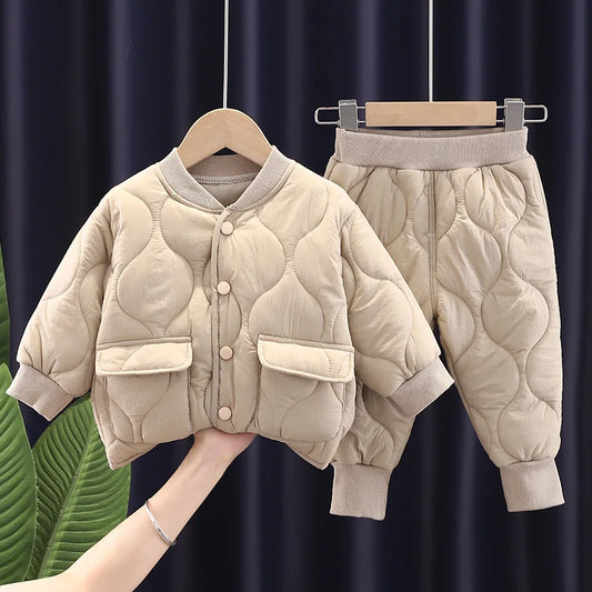 Stylisches Set für Jungen – Herbst & Winter Warmer Wintermantel & Hose