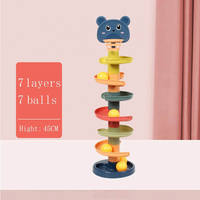 Montessori Regenbogen-Spinturm – Pädagogisches Steck- und Drehspiel für Kinder