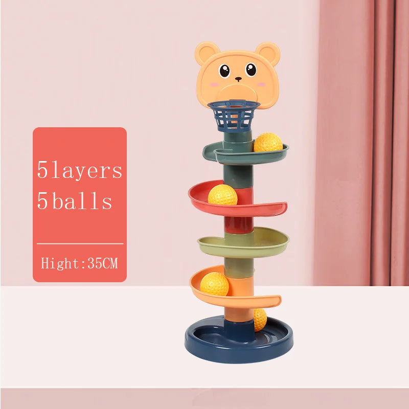 Montessori Regenbogen-Spinturm – Pädagogisches Steck- und Drehspiel für Kinder