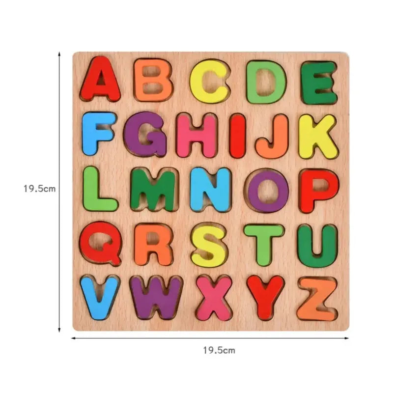 Montessori Holz-Puzzle – Lernspielzeug mit Alphabet und Zahlen
