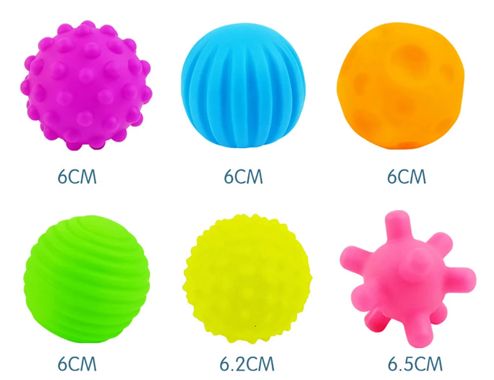 6 Stück strukturierte Multi-Ball-Set entwickeln taktile Sinne Spielzeug Baby Touch Hand Ball Spielzeug Training Ball Massage weiche Bälle Kinder Geschenke