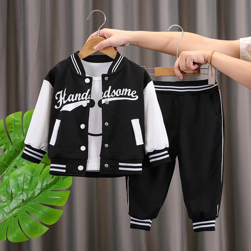 Casual 2-teiliges Set für Jungen – Jacke und Hose mit Buchstabendruck