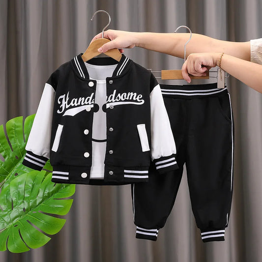 Casual 2-teiliges Set für Jungen – Jacke und Hose mit Buchstabendruck