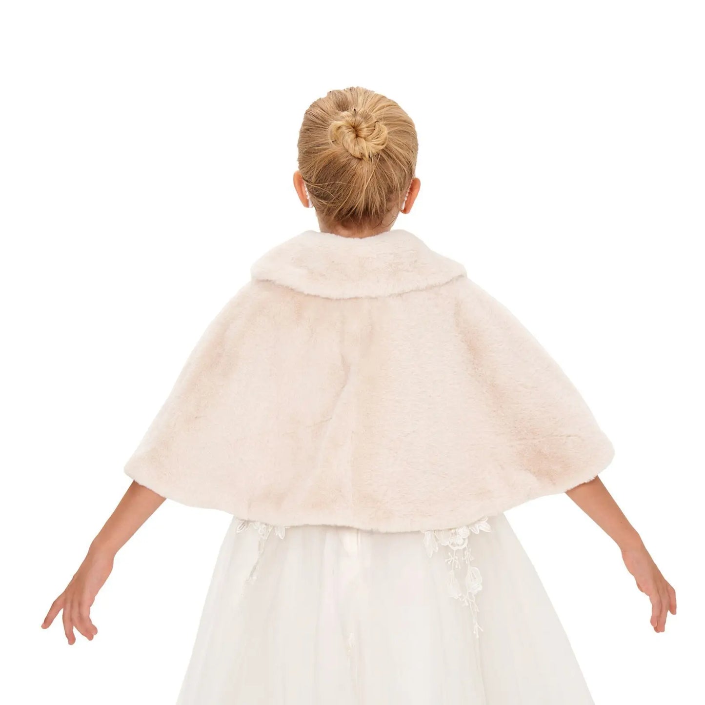 Mädchen Plüsch Schal Elegante Prinzessin Kleid Passenden Mantel Blume Mädchen Mantel Kinder Einfarbig Revers Cape Zubehör