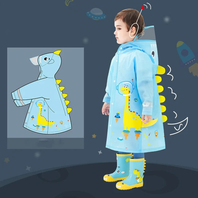 Niedlicher Polyester-Kinder-Regenmantel, wasserdichter Regenmantel für den Außenbereich, für Kinder, undurchlässiger Poncho, Regenjacke für Jungen und Mädchen