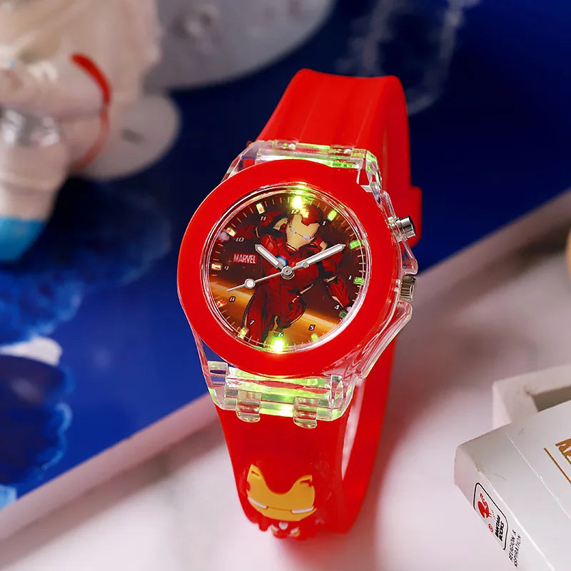 3D Mickey Mouse oder Marvel Kinderuhr mit Leuchtfunktion – Bunte Silikon-Digitaluhr für Mädchen und Damen, Perfektes Geschenk für Kinder und Disney-Fans