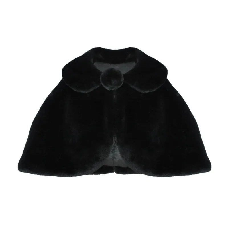 Mädchen Plüsch Schal Elegante Prinzessin Kleid Passenden Mantel Blume Mädchen Mantel Kinder Einfarbig Revers Cape Zubehör
