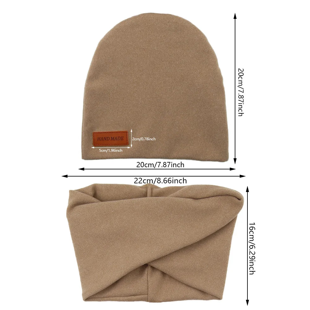 Kuscheliges Baby-Mützen-Set – 2-teiliges Mützen & Schal-Set aus weichem Kaschmir-Imitat