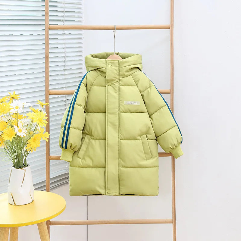 Kate's Dream Warme Baumwolljacke für Kinder – Gefütterter Wintermantel mit Kapuzeaumwolle Gefütterte Mäntel Kinder Lange Unten Herbst Winter Teen Baumwolle Kleidung Oberbekleidung Große Kinder Verdicken warme Jacke