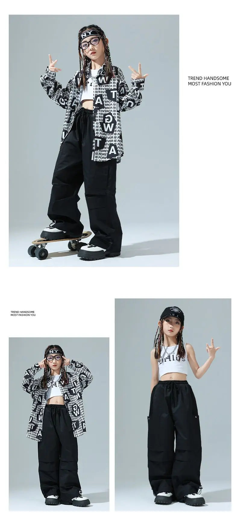 Lässiges Hip-Hop-Set – Streetwear für Jungen und Mädchen