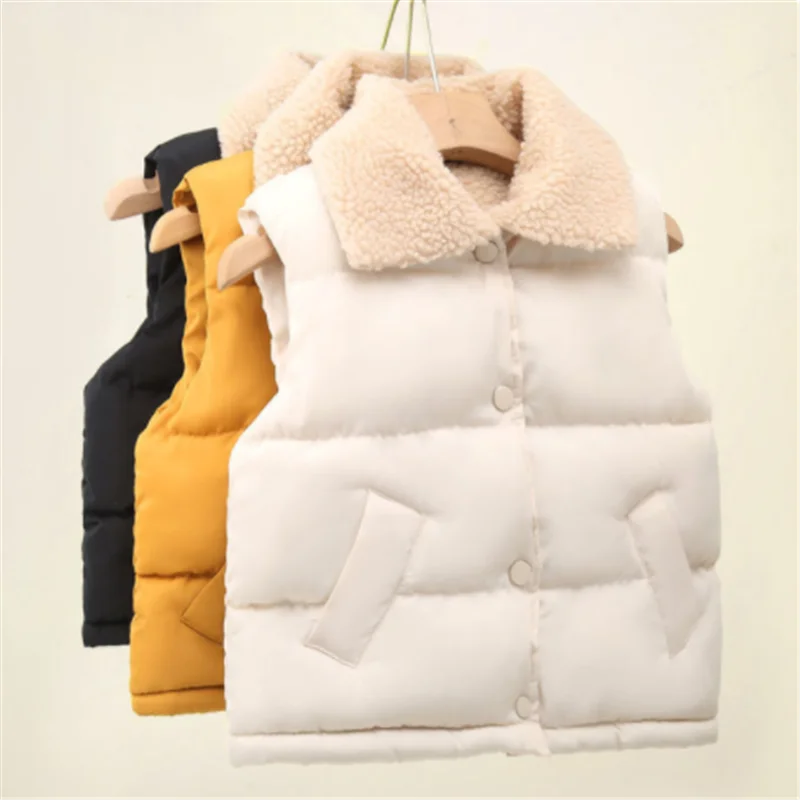 Unisex Kinder-Weste – Warme, ärmellose Jacke mit Umlegekragen