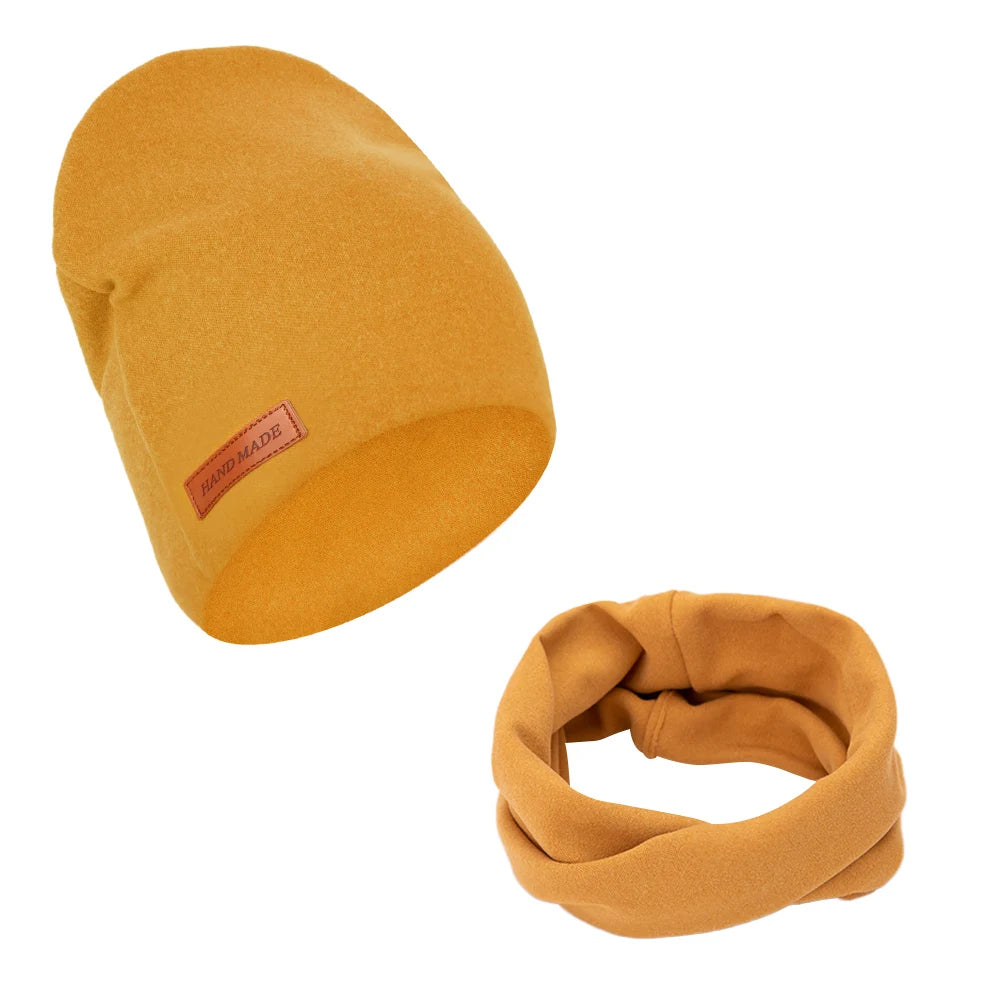 Kuscheliges Baby-Mützen-Set – 2-teiliges Mützen & Schal-Set aus weichem Kaschmir-Imitat
