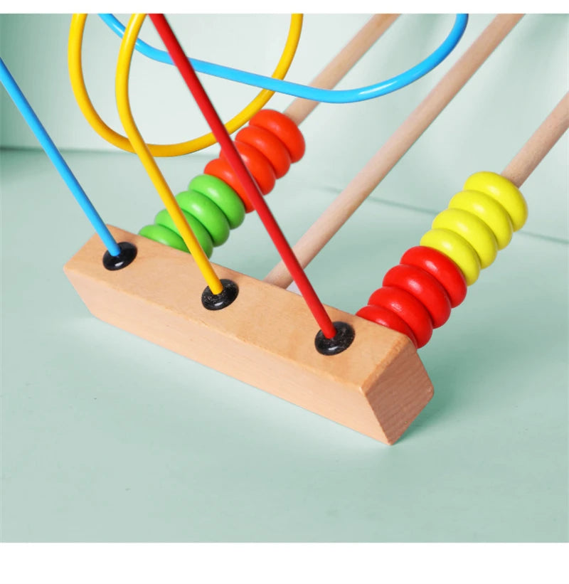 Montessori Holz Achterbahn & Perlenlabyrinth – Das clevere Lernspielzeug für kleine Mathe-Entdecker!