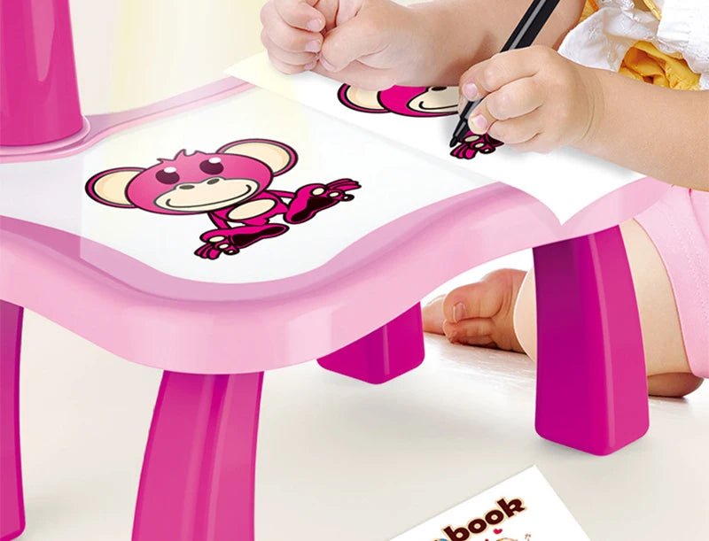 Kinder LED-Projektor & Malset – Lernspielzeug mit Zeichentisch, Pädagogisches Malbrett und Kreativwerkzeugen