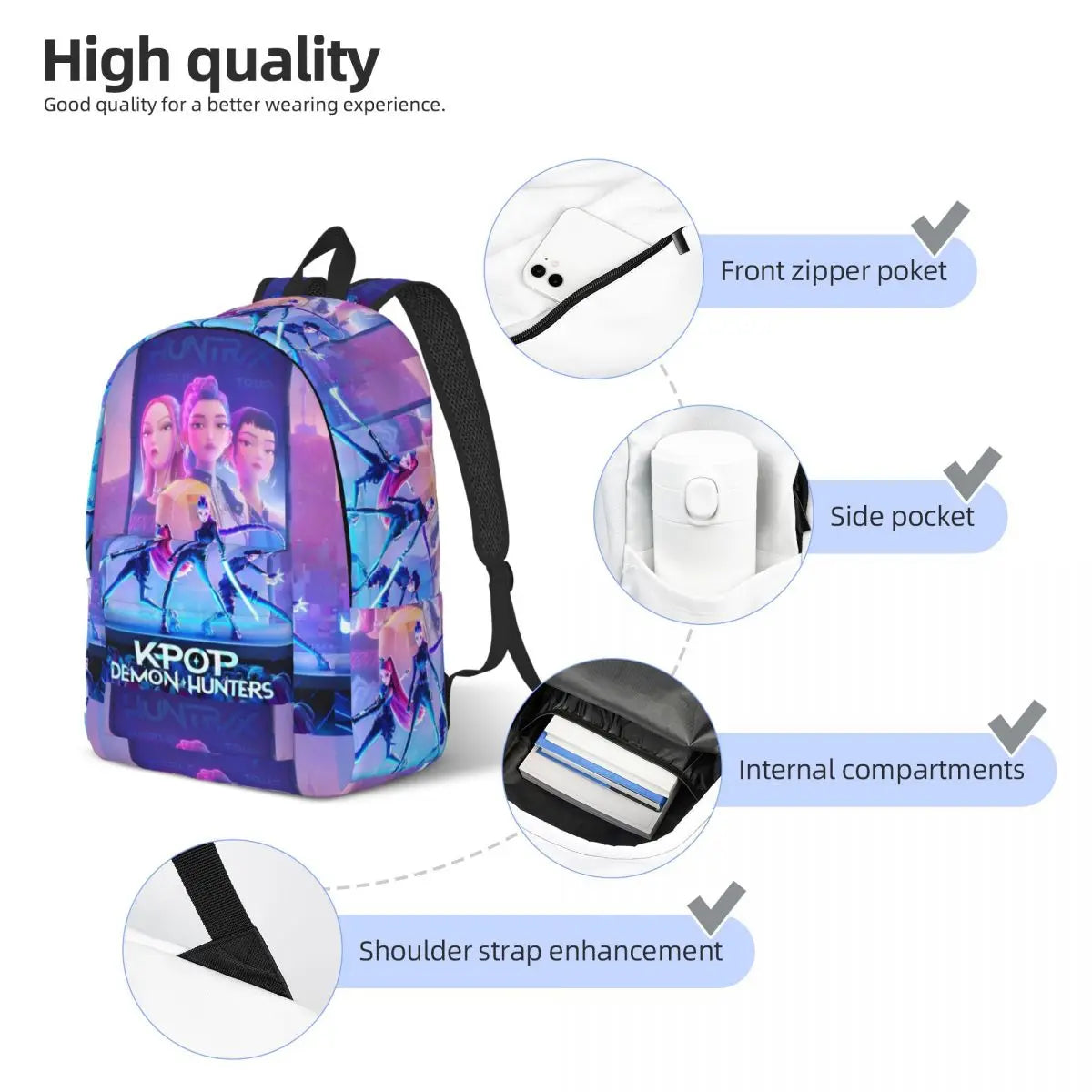 Kpop Demon Hunters Rucksack – Cooler Alltags-Rucksack