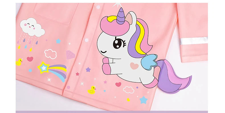 Niedlicher Polyester-Kinder-Regenmantel, wasserdichter Regenmantel für den Außenbereich, für Kinder, undurchlässiger Poncho, Regenjacke für Jungen und Mädchen