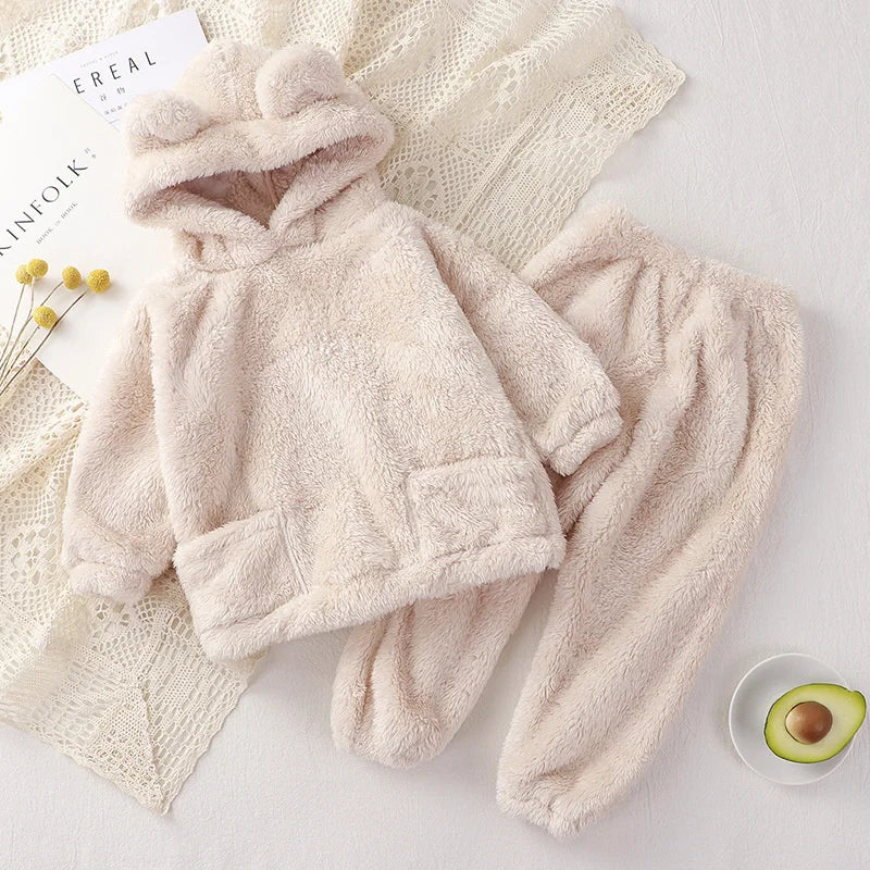 Chilliger Fleeceanzug – Dickes Fleece-Set mit Kapuze für Herbst & Winter