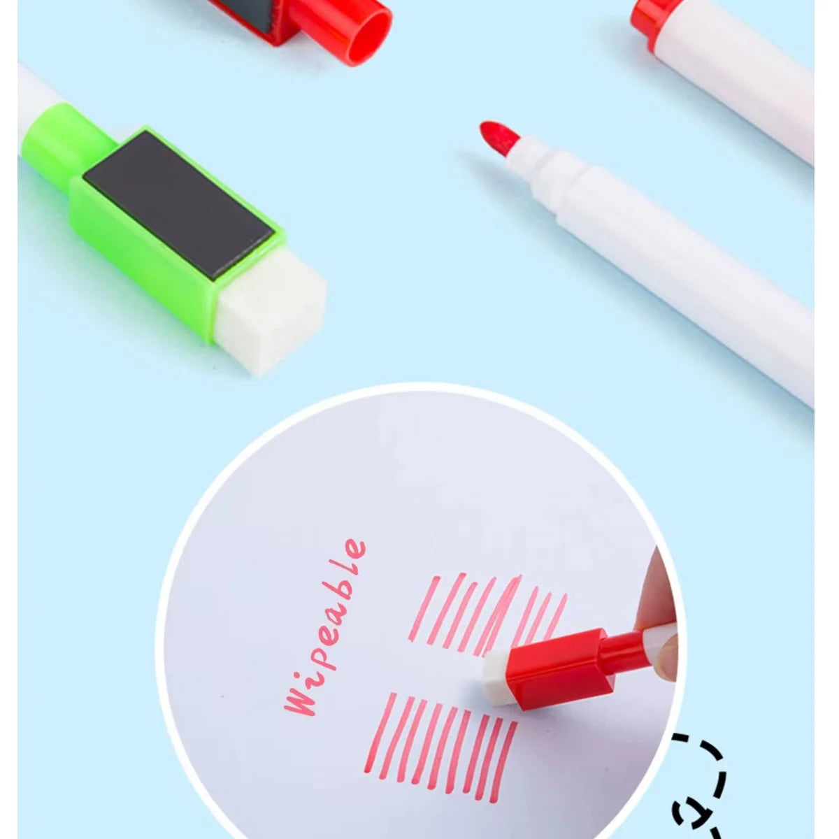 8-teiliges Set Whiteboard-Marker – Trocken abwischbare Stifte in 8 Farben