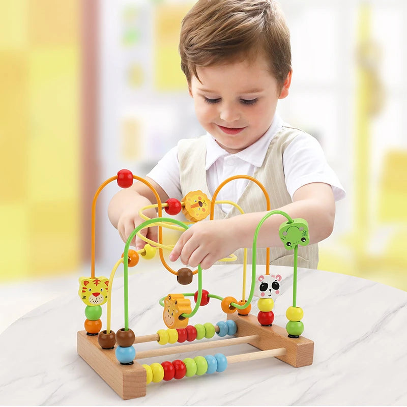 Montessori Holz Achterbahn & Perlenlabyrinth – Das clevere Lernspielzeug für kleine Mathe-Entdecker!