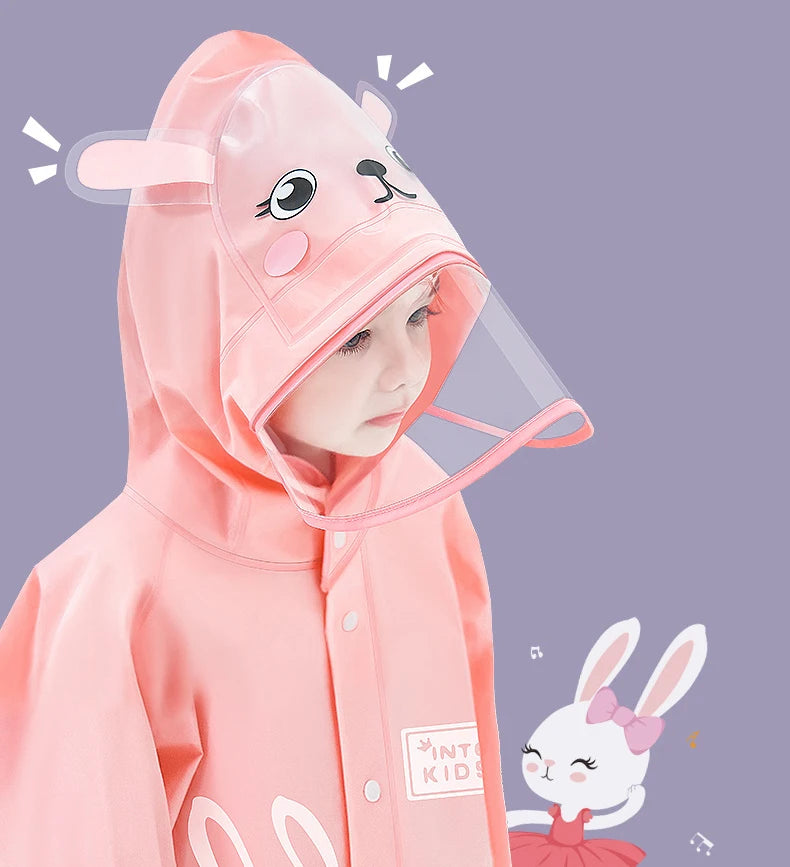 Niedlicher Polyester-Kinder-Regenmantel, wasserdichter Regenmantel für den Außenbereich, für Kinder, undurchlässiger Poncho, Regenjacke für Jungen und Mädchen