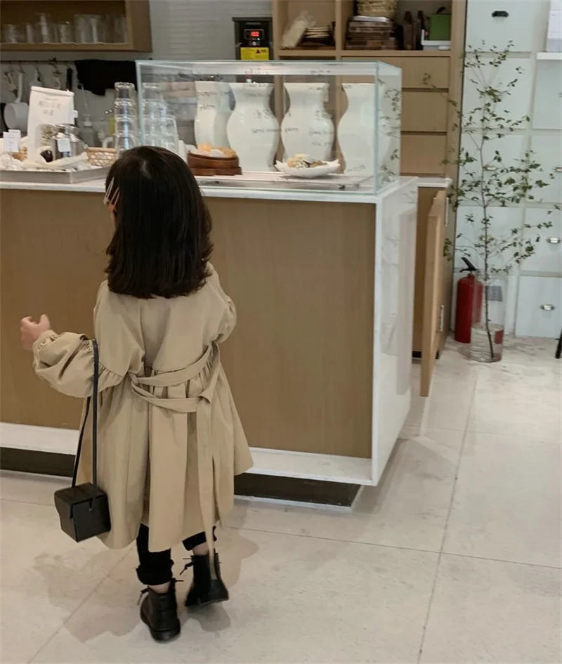 Kinder-Trenchcoat – Eleganter Mantel für Mädchen im koreanischen Stil