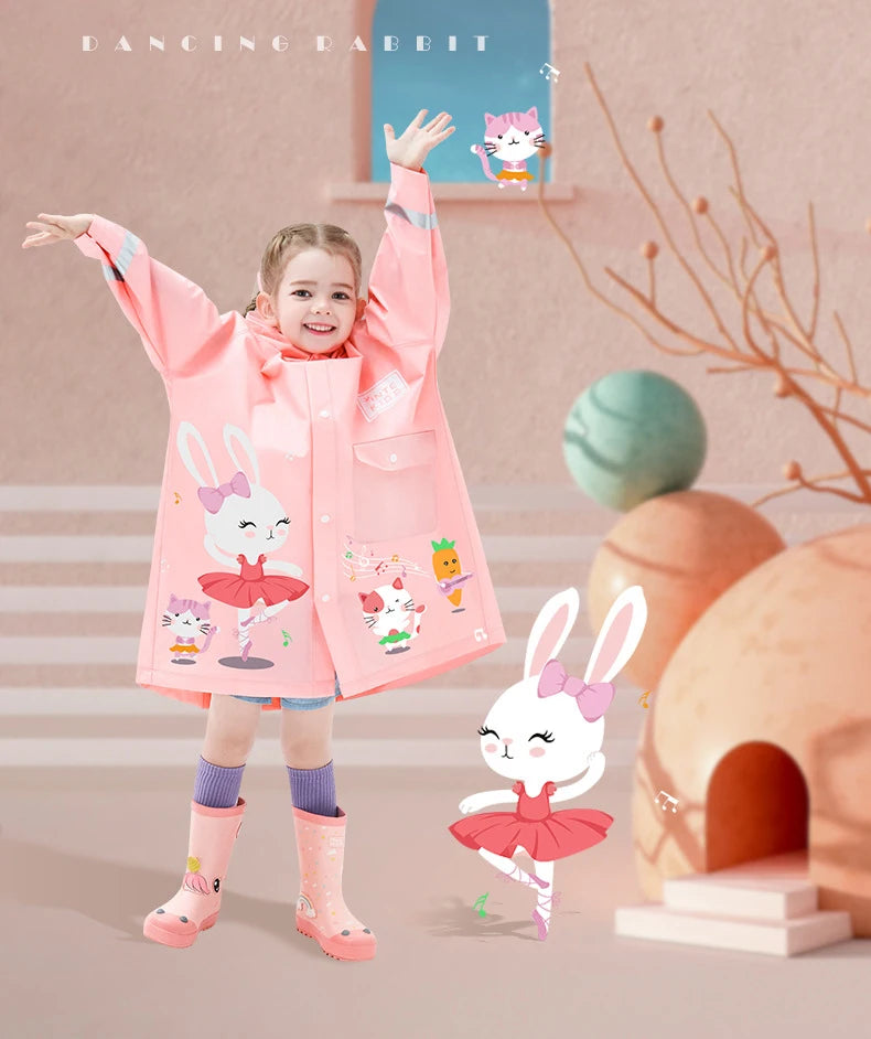 Niedlicher Polyester-Kinder-Regenmantel, wasserdichter Regenmantel für den Außenbereich, für Kinder, undurchlässiger Poncho, Regenjacke für Jungen und Mädchen