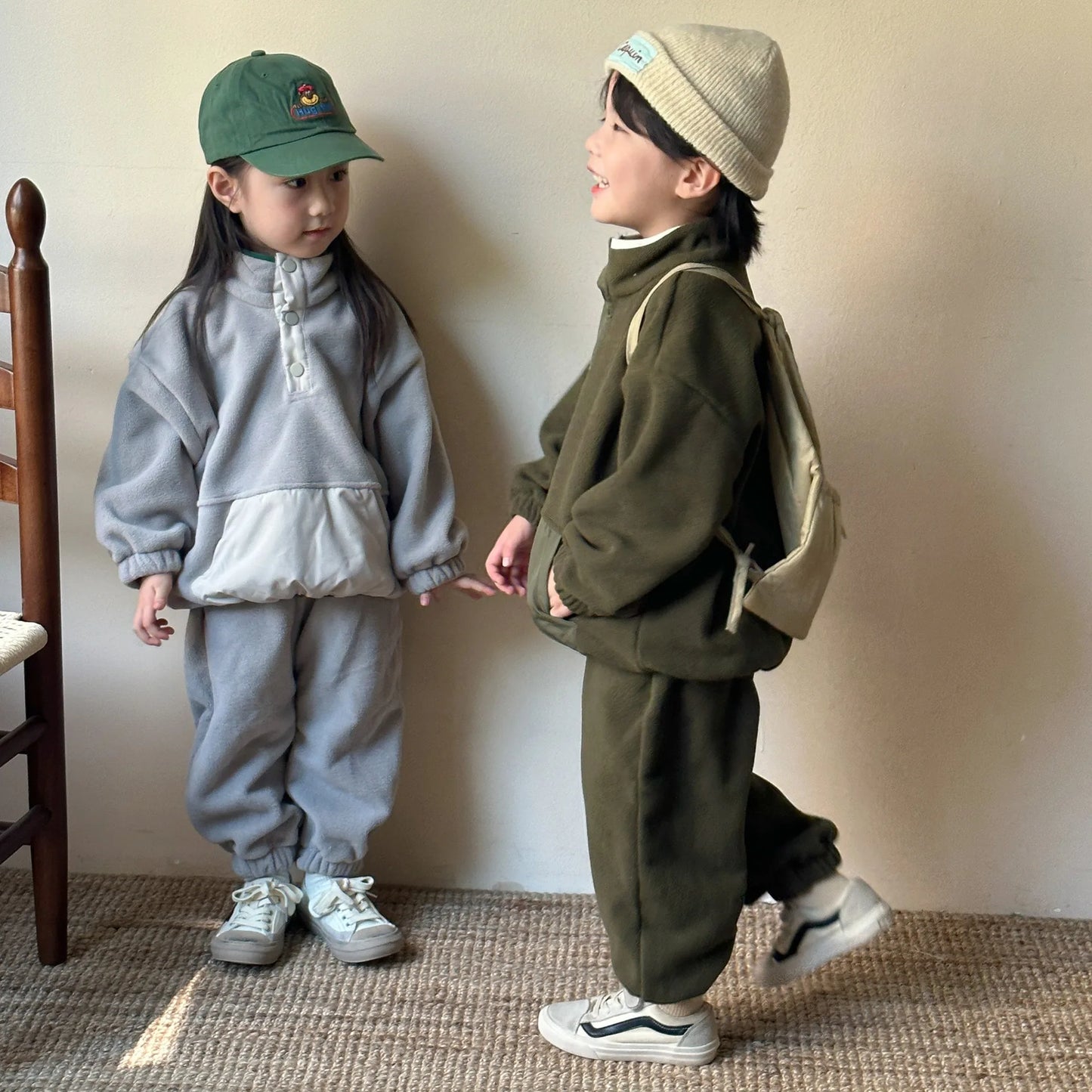Kinder Anzug Polar-Fleece-Sweatshirt-Set – Extra warmer Winteranzug für Kinder