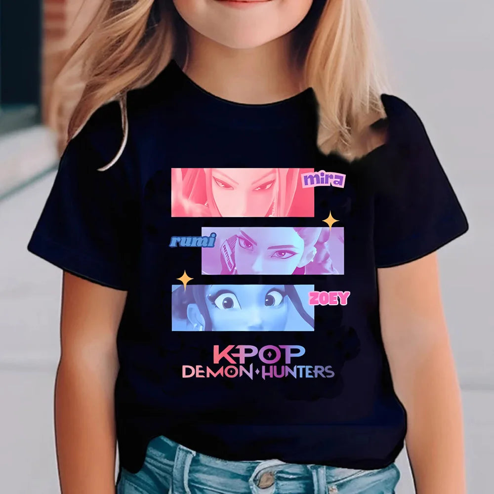 Kinder T-Shirt „Kpop Demon Hunters“ – Cooles T-Shirt mit verschiedenen Kpop Motiven